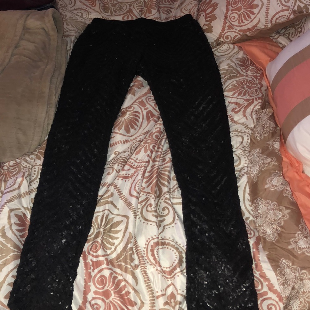 Black Sparkly Bebe Pants